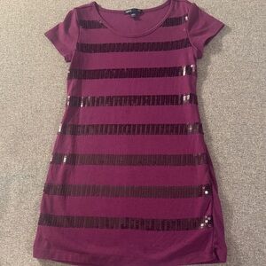 5/$15- Purple Sequin Striped Dress